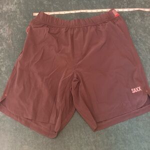 SAXX Men's XL black/orange lined shorts